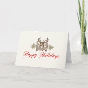 Vintage Deer Head CLassic Holiday Card