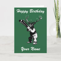 vintage deer hunting birthday card