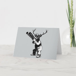 vintage deer hunting holiday card