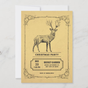 Vintage deer Invitation