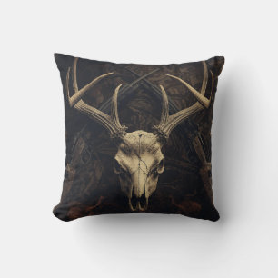 Vintage Deer Skull Camo Hunting Cushion