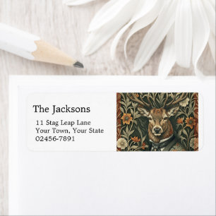 Vintage Deer Stag Woodland Gentleman  Return Address Label