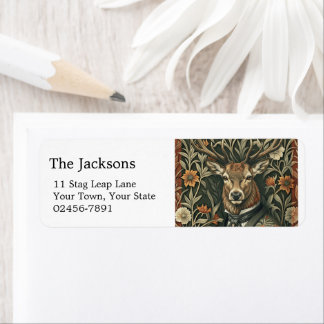 Vintage Deer Stag Woodland Gentleman Return Address Label