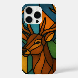 Vintage Deer Tiffany Style Stained Glass Art iPhone 16 Pro Case