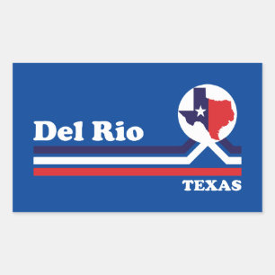 Vintage Del Rio Texas Rectangular Sticker