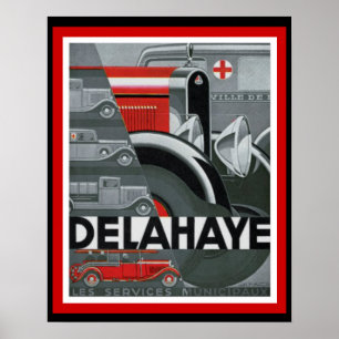 Vintage Delahaye Ad Poster