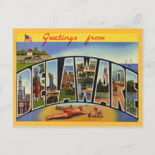 Vintage Delaware Announcement Postcard