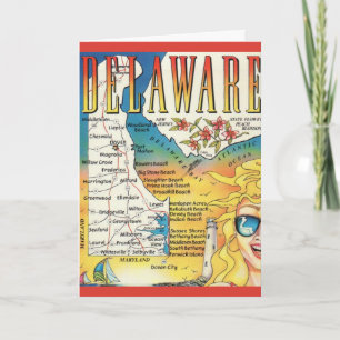 Vintage Delaware Map Card