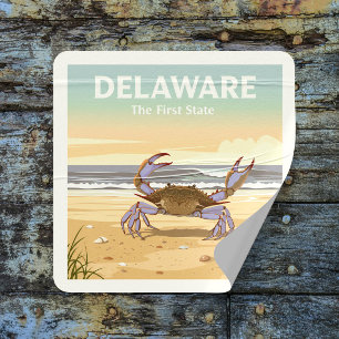 Vintage Delaware Square Sticker