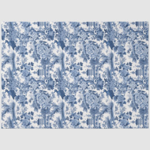 Vintage delft blue Chinoiserie china birds flowers Tissue Paper