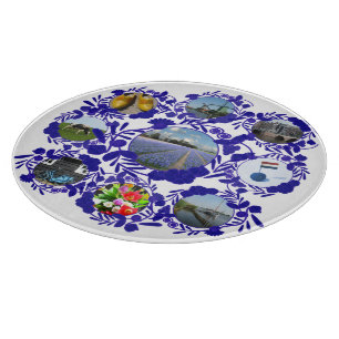 Vintage Delft Blue Delftware Pattern Holland Cutting Board