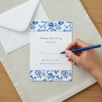 Vintage delftware Blue Floral arch response rsvp