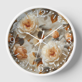 Vintage delicate floral pattern. clock