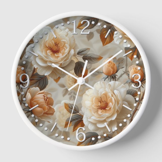 Vintage delicate floral pattern. clock (Front)