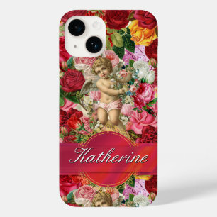 Vintage Delicate Victorian Roses and Cherub Case-Mate iPhone 14 Case