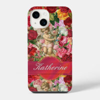 Vintage Delicate Victorian Roses and Cherub