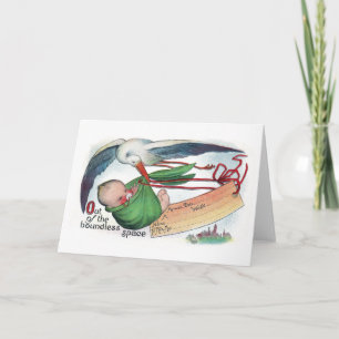 Vintage Delivery Via Stork Announcement