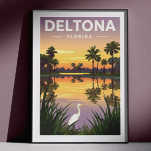 Vintage Deltona Florida Poster