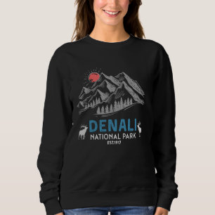 Vintage Denali National Park Alaska Mountains Sweatshirt