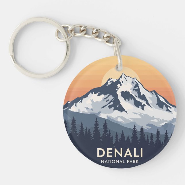 Vintage Denali National Park Key Ring (Front)