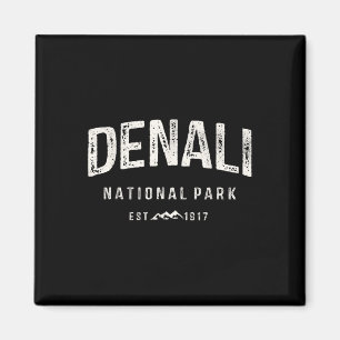 Vintage Denali National Park Mountains Nature Retr Magnet