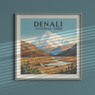 Vintage Denali National Park Poster