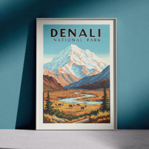 Vintage Denali National Park Poster
