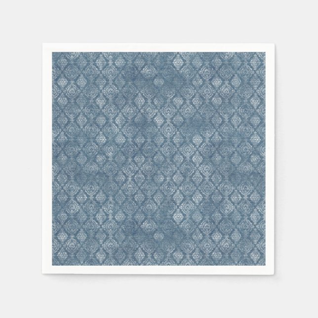 Vintage Denim Inspired Pattern Napkins (Front)