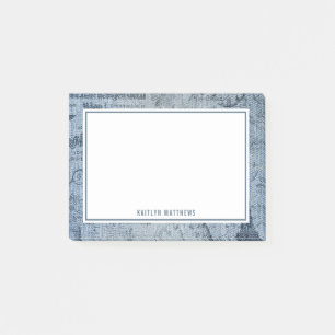 Vintage Denim Sketches Jeans Texture Name Post-it  Notes