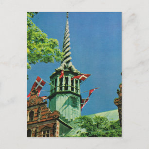 Vintage  Denmark, Copenhagen Stock Exchange, Postcard