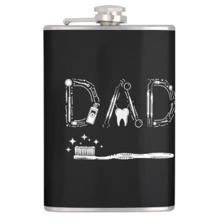 Vintage Dentist Dad Father Grandpa Father's Day Me Hip Flask