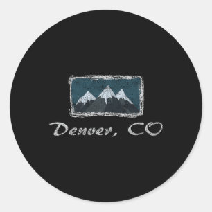 Vintage Denver Colorado Winter Skiing Fun Classic Round Sticker