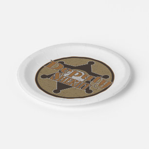 Vintage Deputy Sheriff Paper Plate