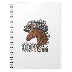 Vintage Derby Horse Floral Hat Shirt Design_1 Notebook