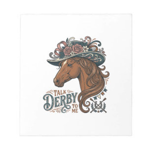 Vintage Derby Horse Floral Hat Shirt Design_1 Notepad