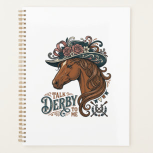 Vintage Derby Horse Floral Hat Shirt Design_1 Planner