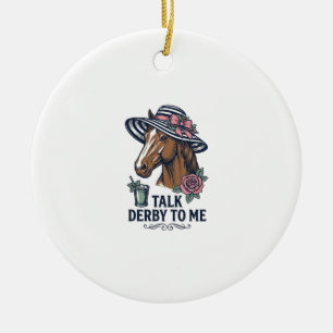 Vintage Derby Horse Hat Talk Derby To Me Design Ceramic Ornament