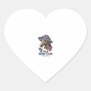 Vintage Derby Horse Hat Talk Derby To Me Design Heart Sticker