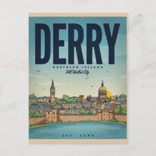 Vintage Derry Northen Ireland gifts and souvenirs Postcard