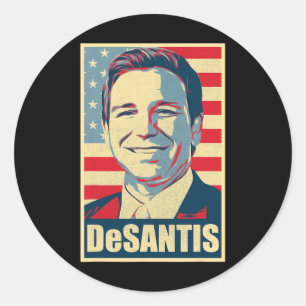 Vintage Desantis Poster Republican President Flori Classic Round Sticker