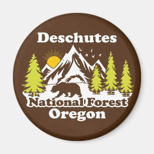 Vintage Deschutes National Forest Oregon Magnet