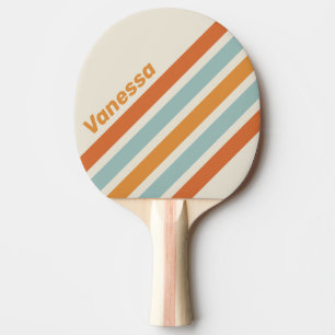 Vintage Desert Flower Angled Striping with Name Ping Pong Paddle