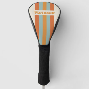 Vintage Desert Flower Pin Striped with Name Golf Head Cover