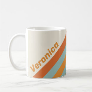 Vintage Desert Flower Stripes with Name Coffee Mug