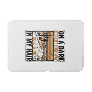Vintage Desert Highway Wind Graphic T-Shirt Design Bath Mat