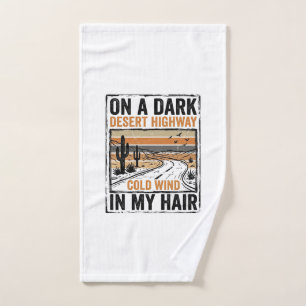 Vintage Desert Highway Wind Graphic T-Shirt Design Hand Towel