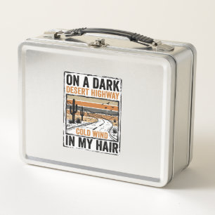 Vintage Desert Highway Wind Graphic T-Shirt Design Metal Lunch Box