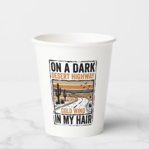 Vintage Desert Highway Wind Graphic T-Shirt Design Paper Cups