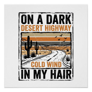 Vintage Desert Highway Wind Graphic T-Shirt Design Poster