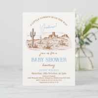 Vintage Desert Western Little Cowboy Baby Shower